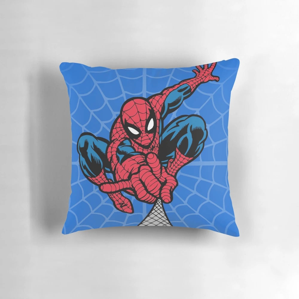 Red and blue spider-themed superhero pillow