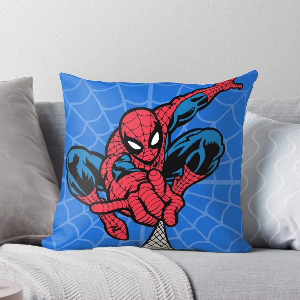 Red and blue spider-themed superhero pillow