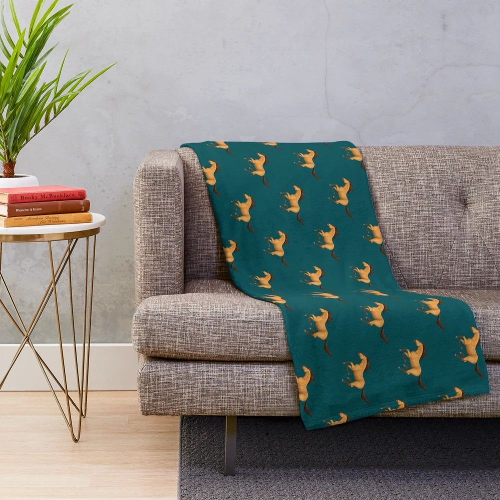 Plush blanket featuring the character Spirit, the stallion from the DreamWorks animated film "Spirit Stallion of the Cimarron