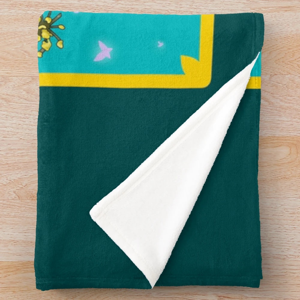 Spiritfarer inspired plush blanket featuring floral design