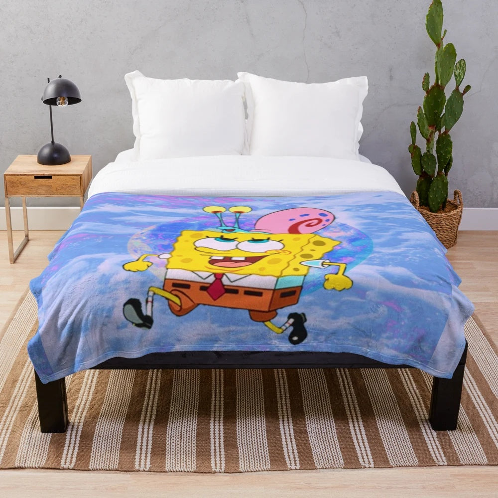 SpongeBob-themed plush blanket