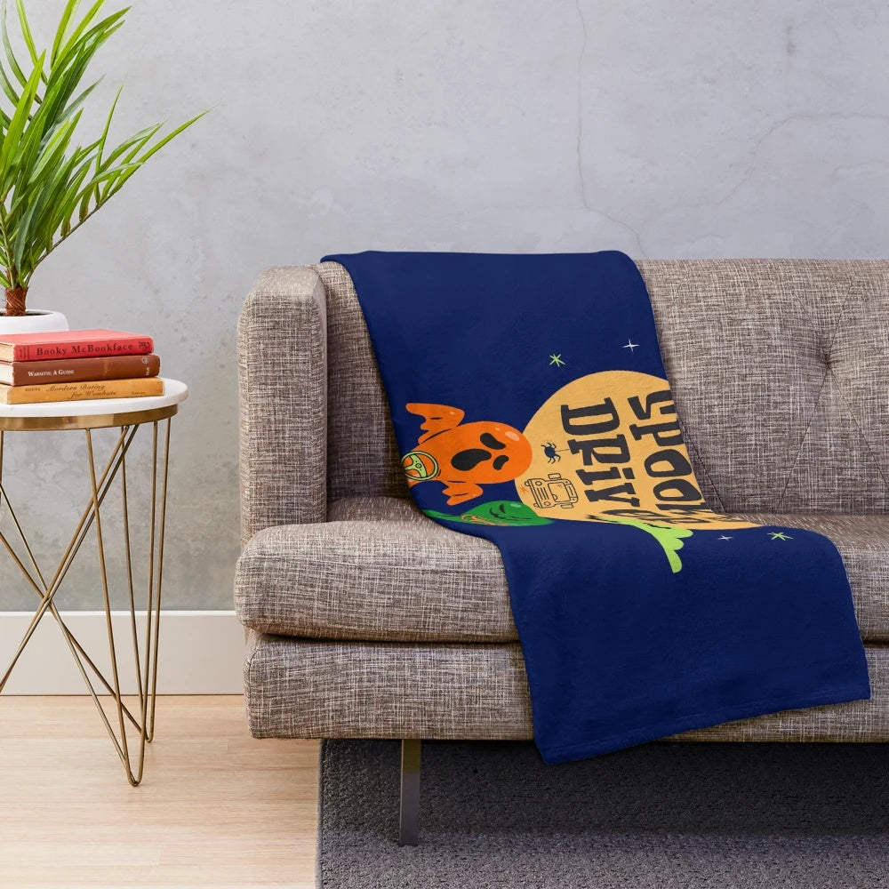 Spooky driver plush blanket for fall and Halloween