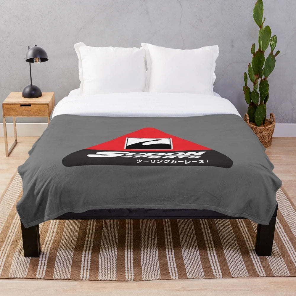 Soft and warm plush blanket with Spoon Sport and Honda Civic design