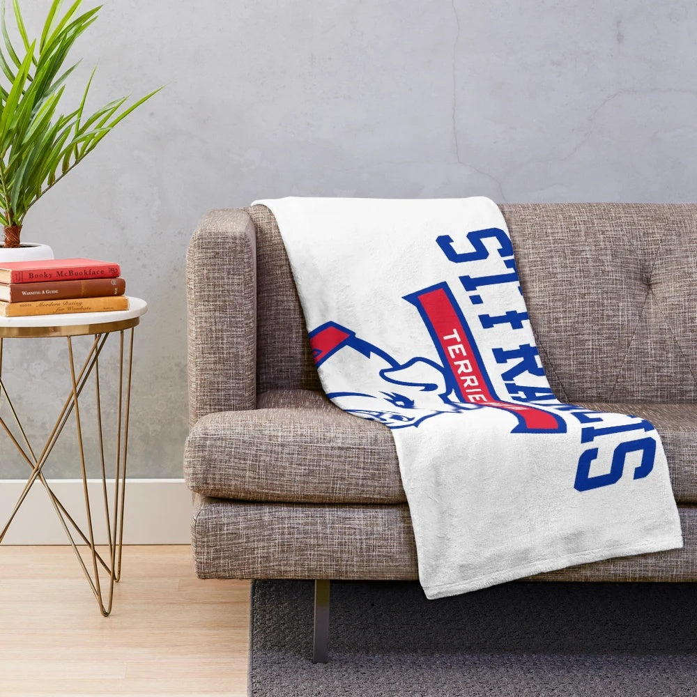 Plush blanket featuring the Francis_Brooklyn_Terriers team logo
