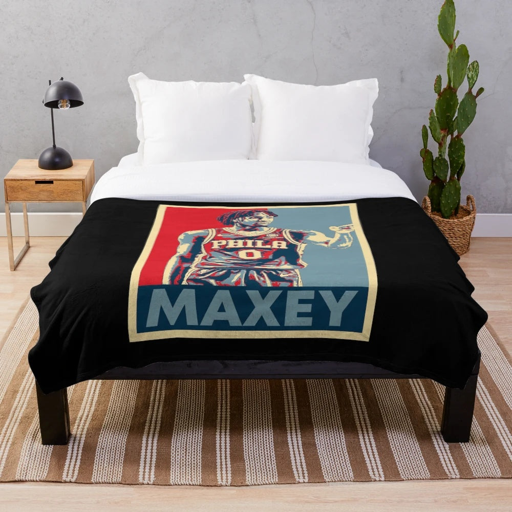 Tyrese Maxey inspired plush basketball blanket