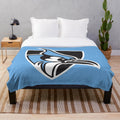 Sports-themed plush blanket featuring the Hopkins Blue Jays design