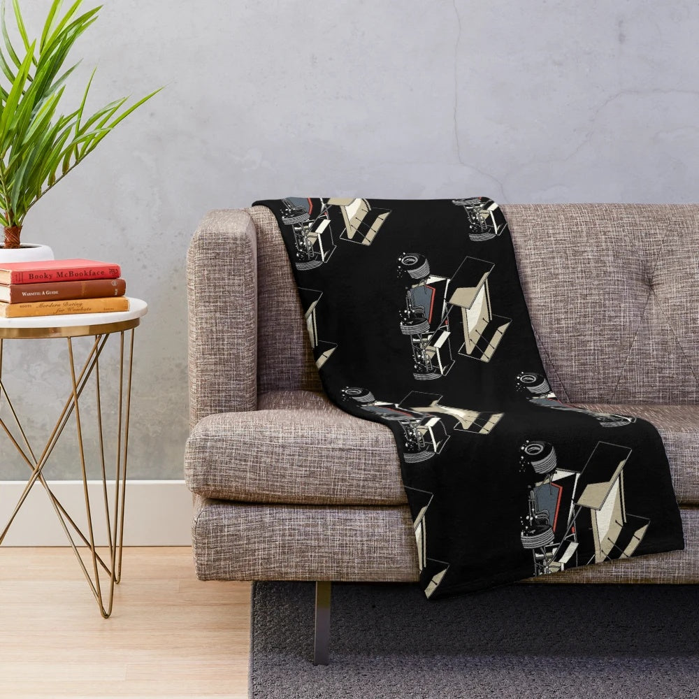 Soft and warm sprint car-themed plush blanket