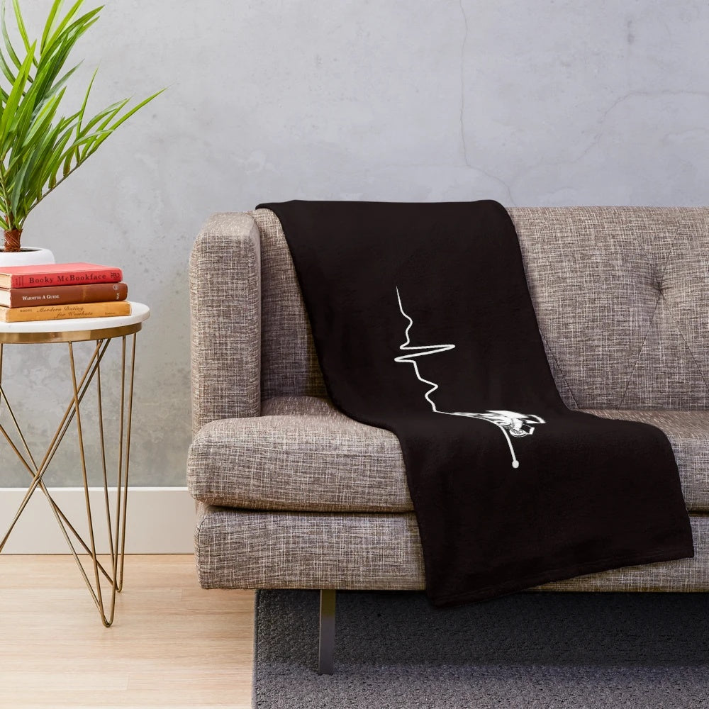 Sprint car racing inspired plush blanket with heartbeat design