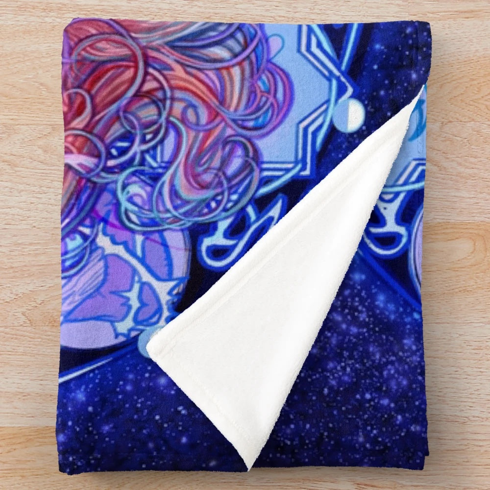 Plush blanket featuring a celestial design inspired by the Spuffy relationship from Buffy the Vampire Slayer