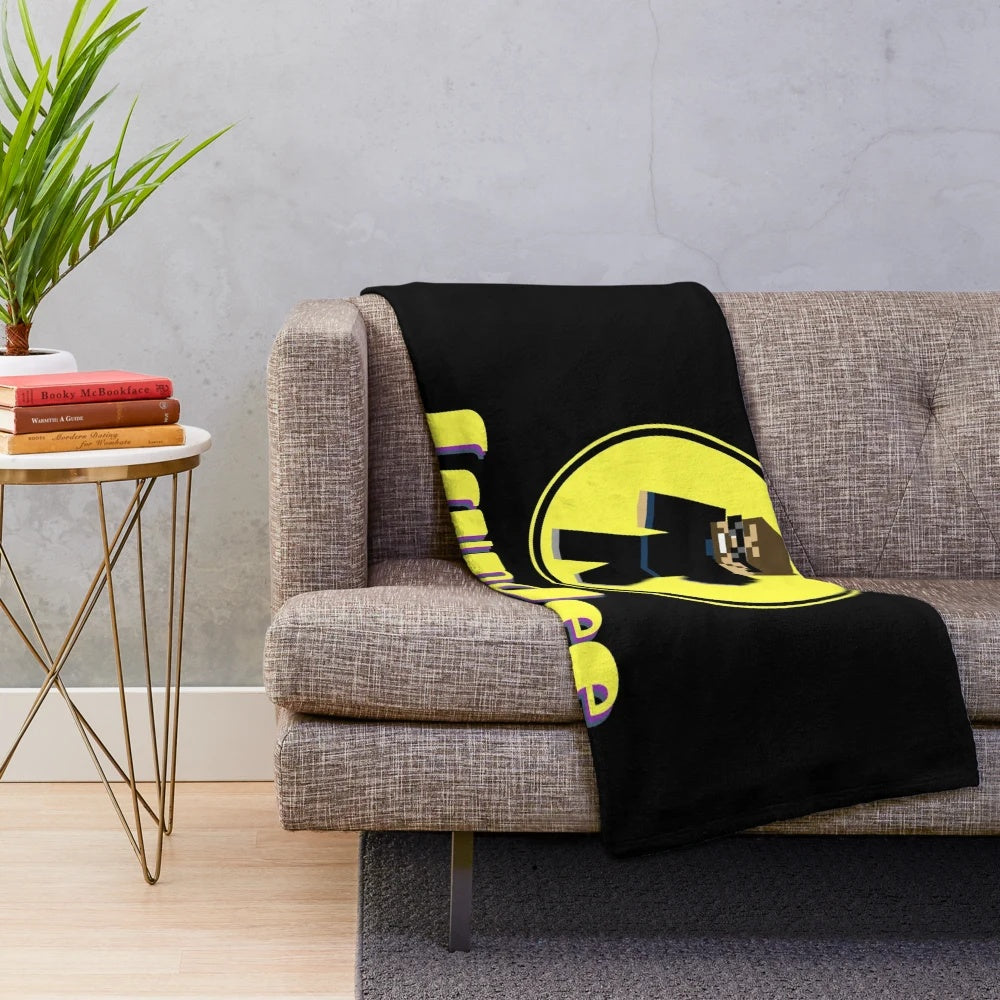 Ssundee-themed plush blanket with retro gaming design