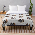 Soft and cuddly plush blanket featuring a cute St Bernard dog illustration