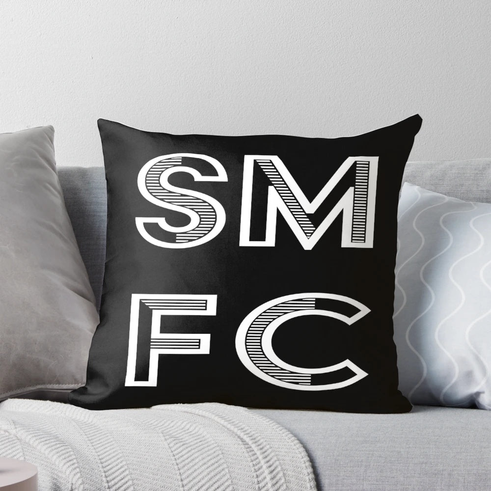 A square pillow featuring the St Mirren FC (SMFC) logo, perfect for football fans.