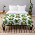 St Patrick's Day plush blanket with shamrocks and green color