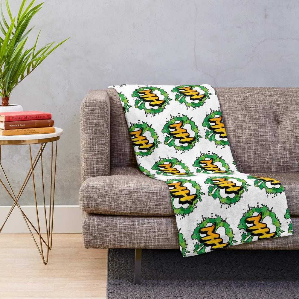 St Patrick's Day plush blanket with shamrocks and green color