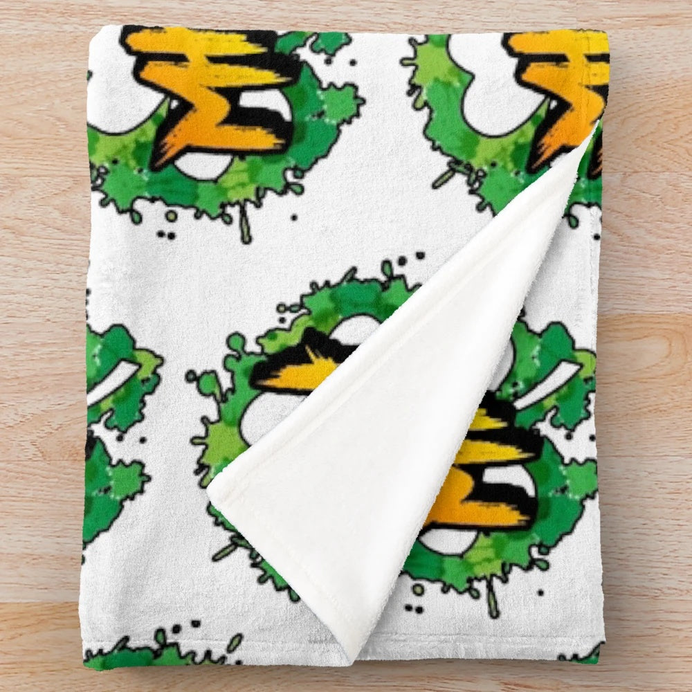 St Patrick's Day plush blanket with shamrocks and green color