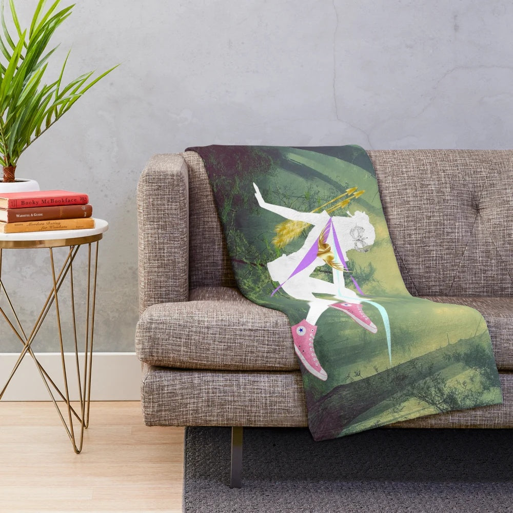 Soft, plush stadium-inspired blanket with abstract design