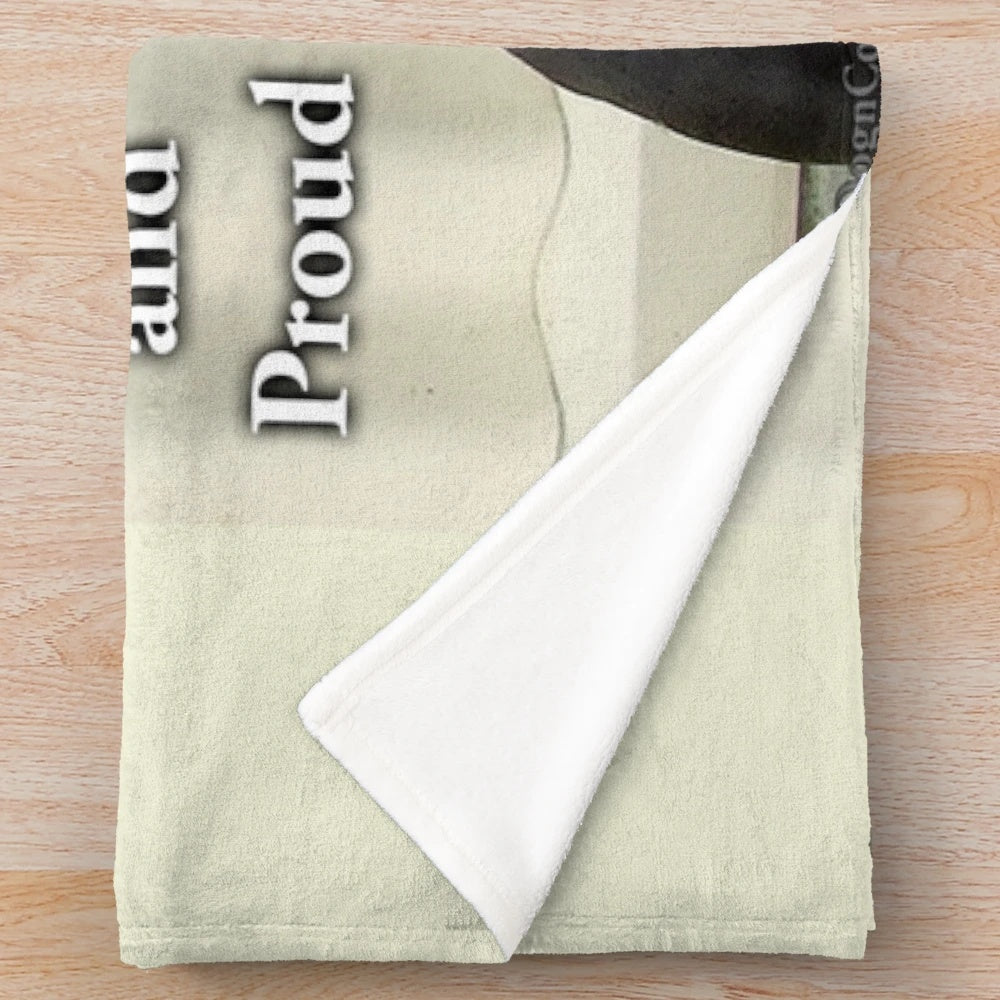 Staffie Plush Blanket with Cute and Proud Design