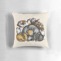 A plush pillow featuring a sleeping pile of Staffordshire Bull Terriers, a beloved bully breed dog.