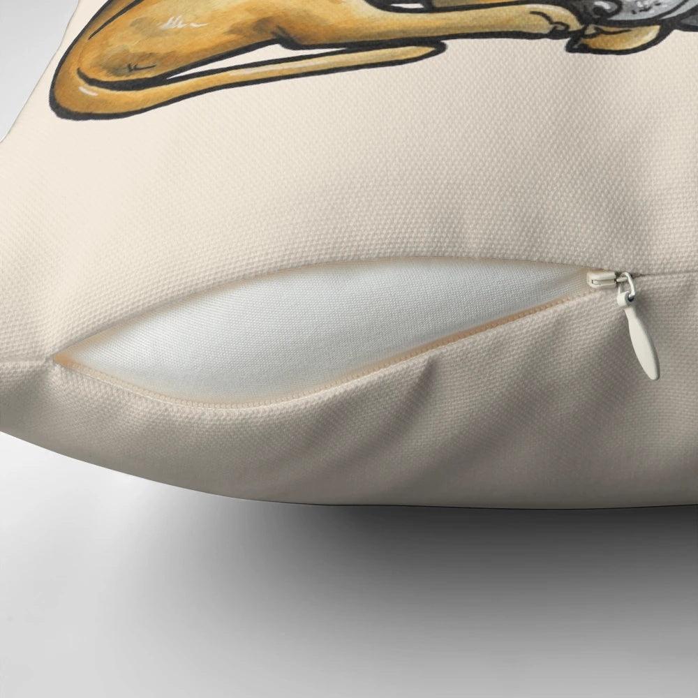 A plush pillow featuring a sleeping pile of Staffordshire Bull Terriers, a beloved bully breed dog.