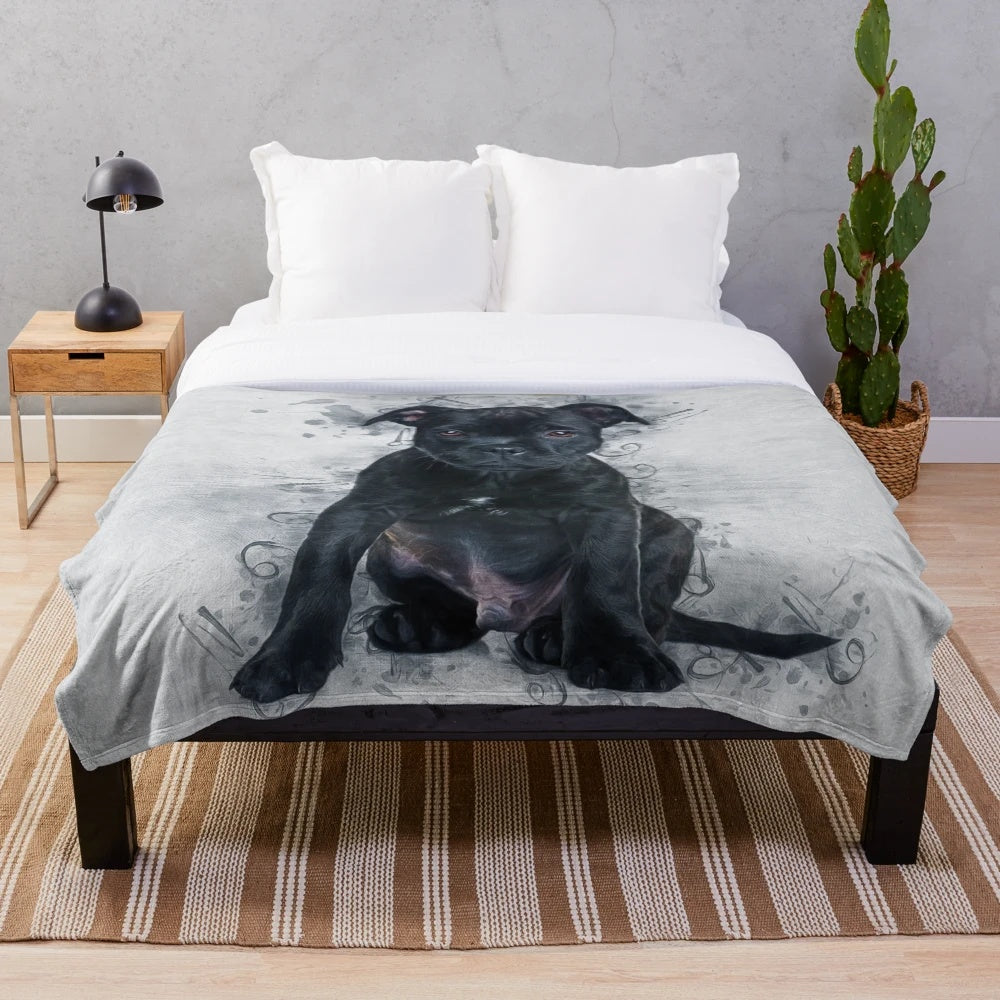 Staffordshire Bull Terrier plush blanket