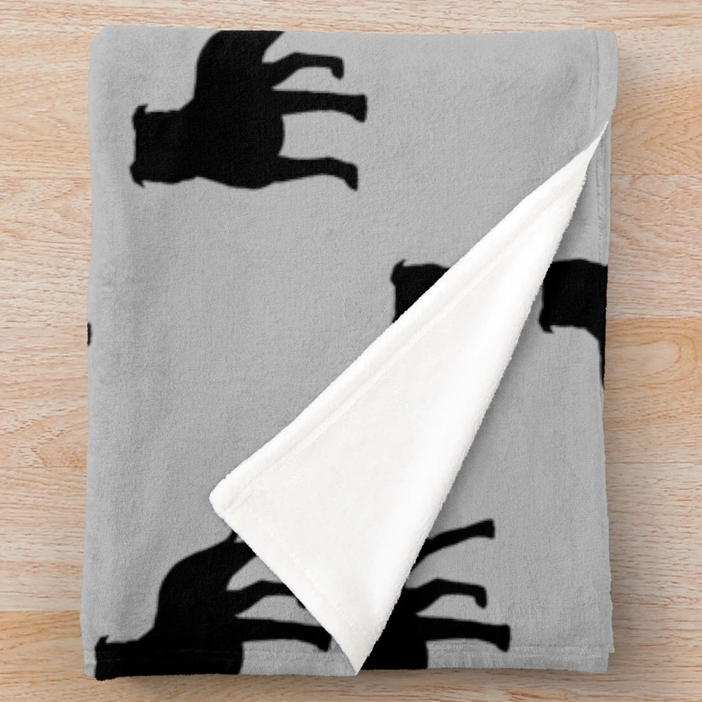 Staffordshire Bull Terrier silhouette design on a soft, plush blanket for pet lovers