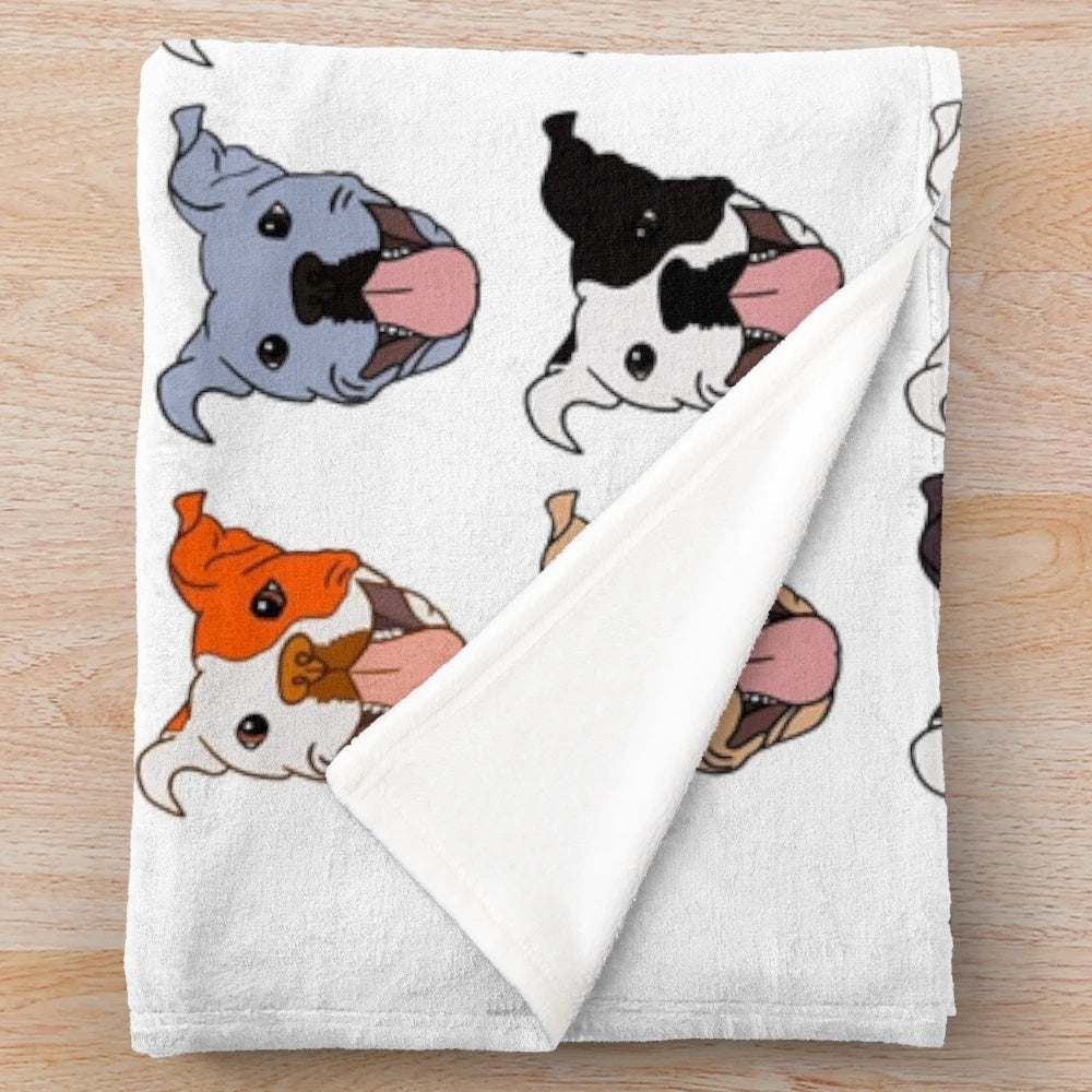 Staffy Smile Siddy Plush Blanket with brindle pattern for staffordshire bull terrier owners