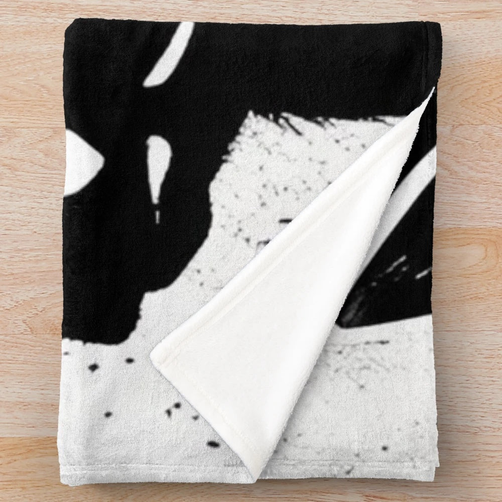 Stag plush blanket with a nature-inspired, mythical design