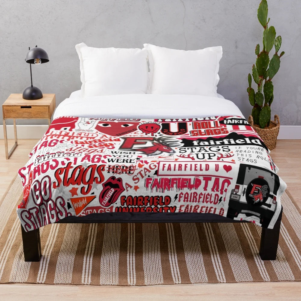Stags Up Plush Blanket featuring a soft and warm design for Fairfield fans