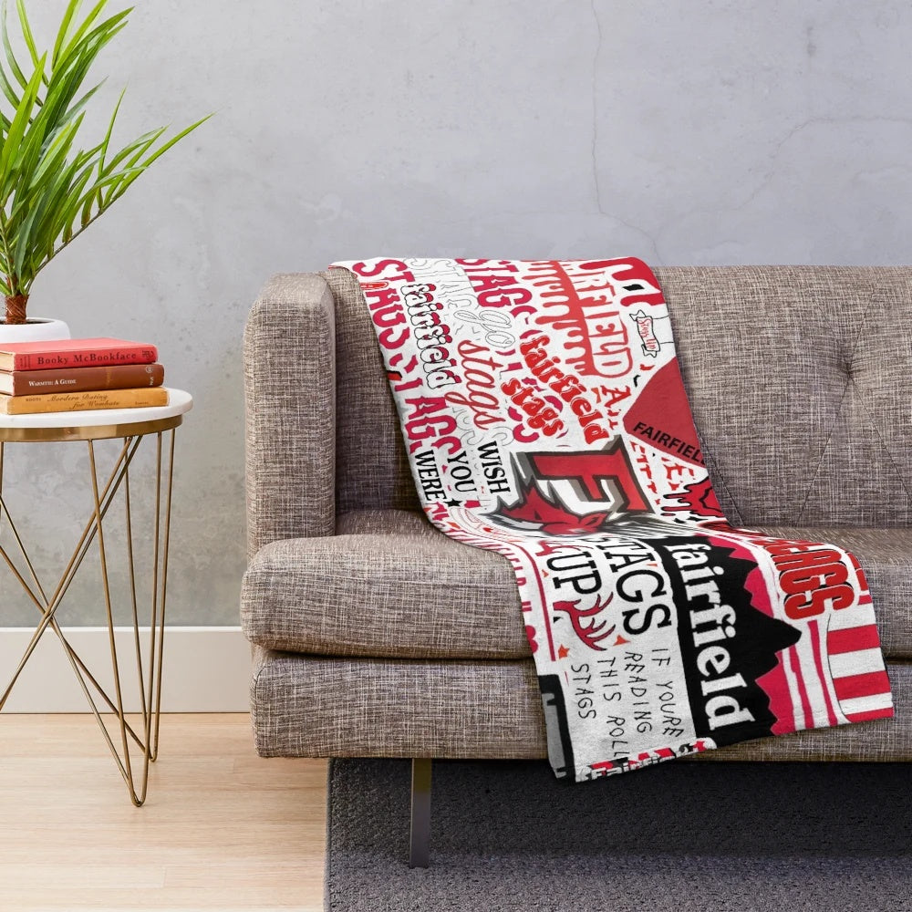 Stags Up Plush Blanket featuring a soft and warm design for Fairfield fans