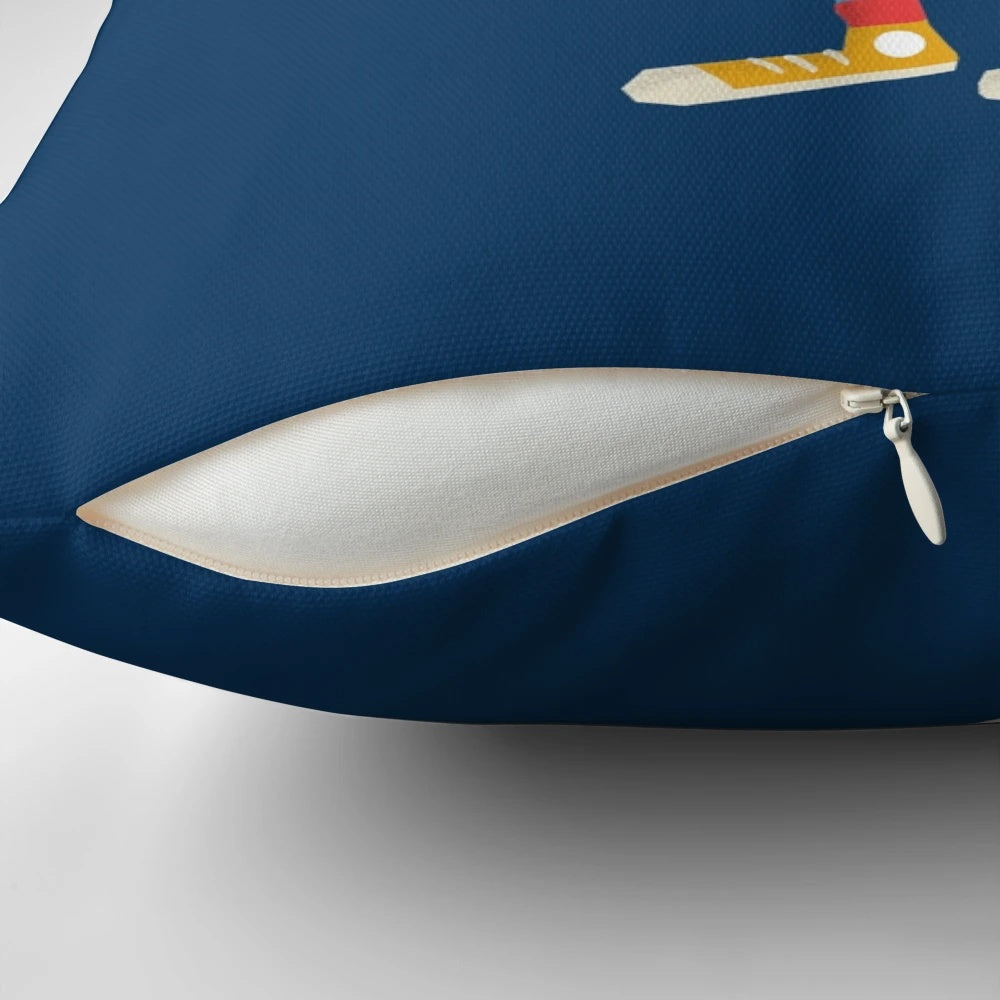 Soft, plush pillow in the shape of a fantastical creature with furry features and antlers