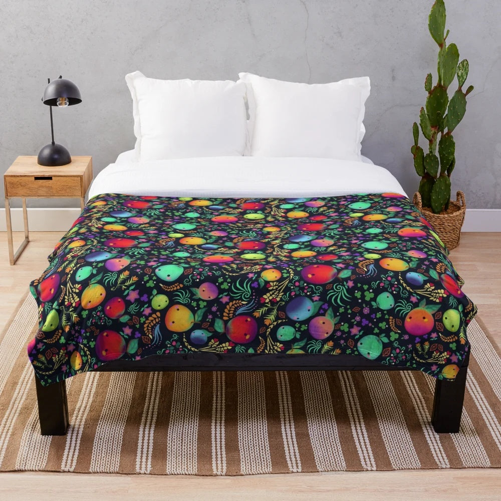 Stardew Valley inspired plush blanket with farm friends design