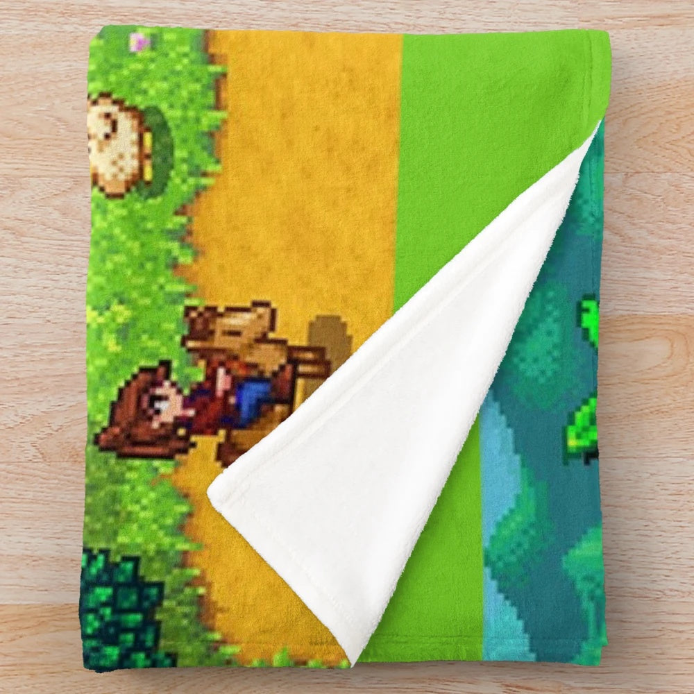 Stardew Valley Plush Blanket with Intro Scene Artwork