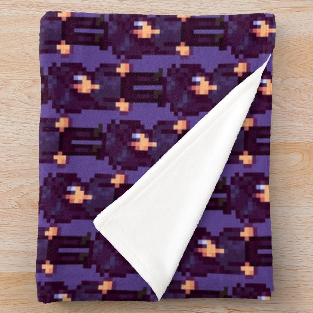Soft, plush blanket featuring pixel art from the popular video game Stardew Valley