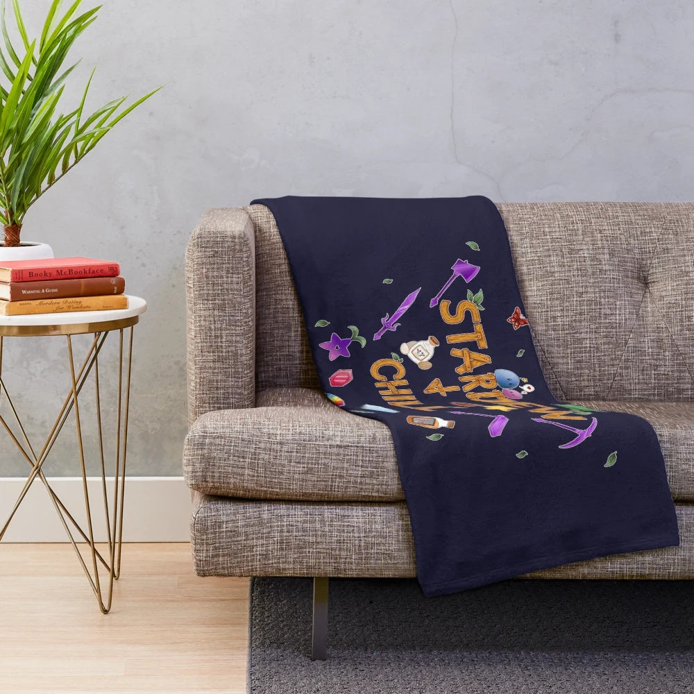 Stardew Valley plush blanket featuring charming fan art