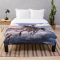 Starstable horse plush blanket featuring horse wallpaper design