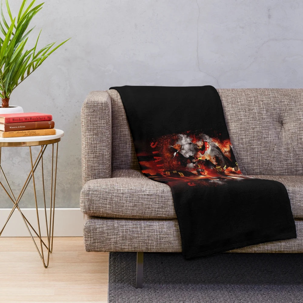 Soft and Warm Station 19 Ashes & Embers Plush Blanket