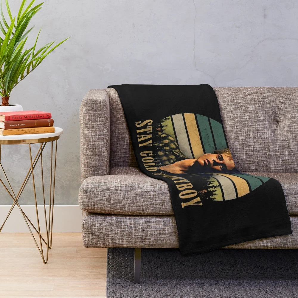Stay Gold Ponyboy themed plush blanket