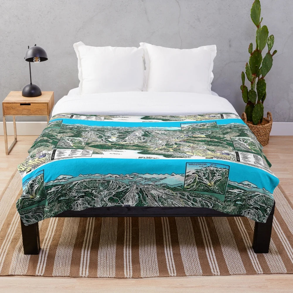 Steamboat Ski Map Plush Blanket with Soft, Cozy Design