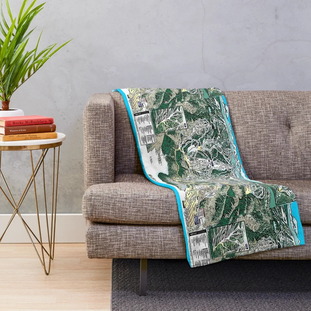 Steamboat Ski Map Plush Blanket with Soft, Cozy Design