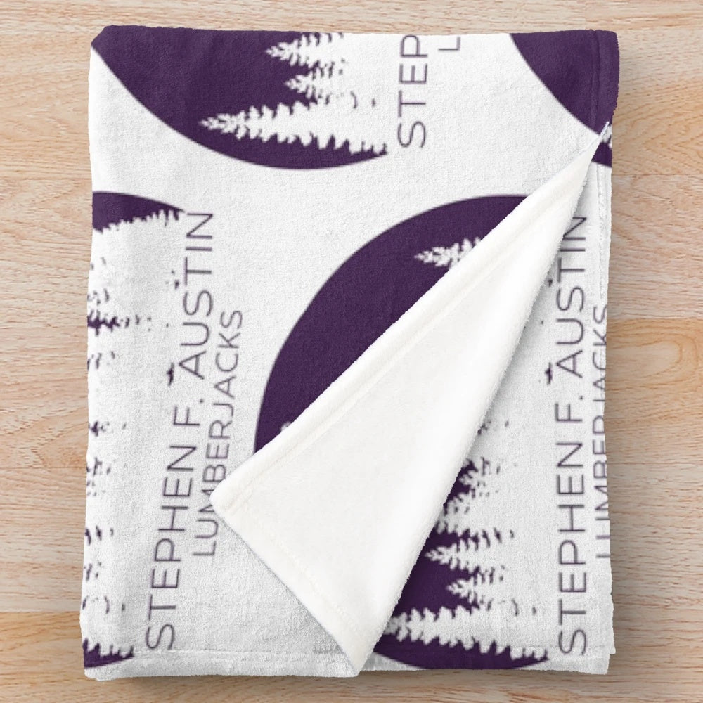 Stephen F. Austin Lumberjacks plush blanket with college sports mascot