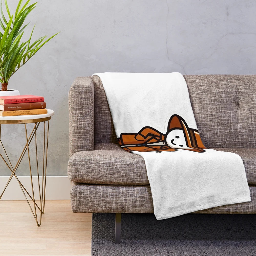 Stickman plush blanket featuring cute chibi characters and fall-themed designs