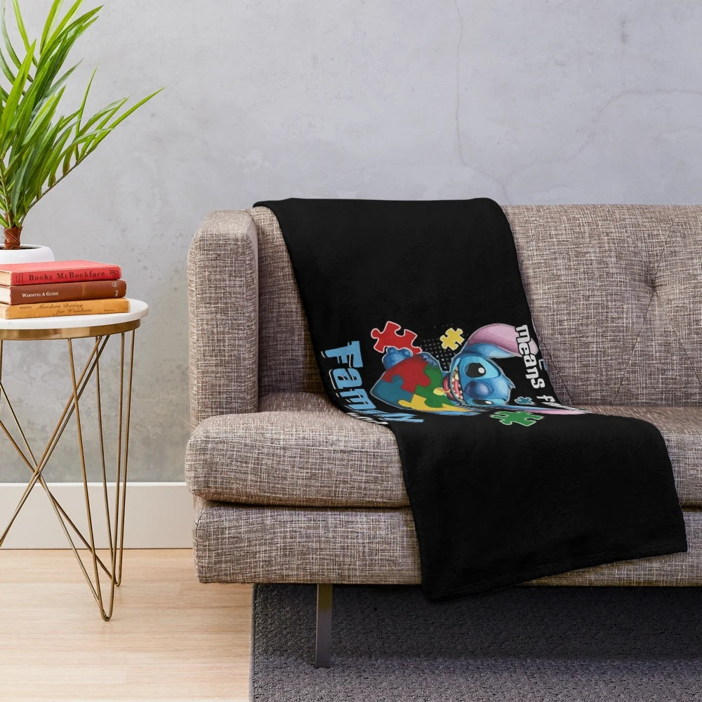 Lilo and Stitch Ohana Stitch Family Plush Blanket