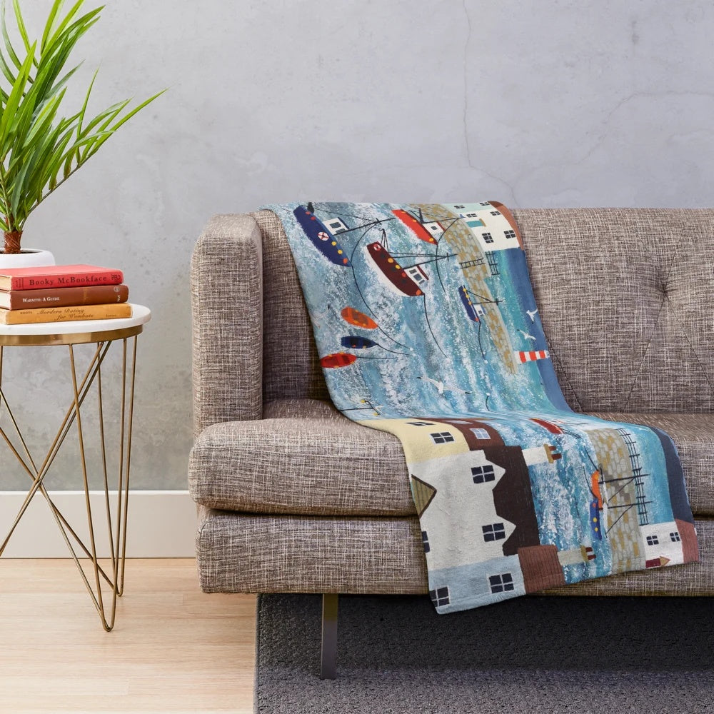 Stormy Harbour Plush Blanket