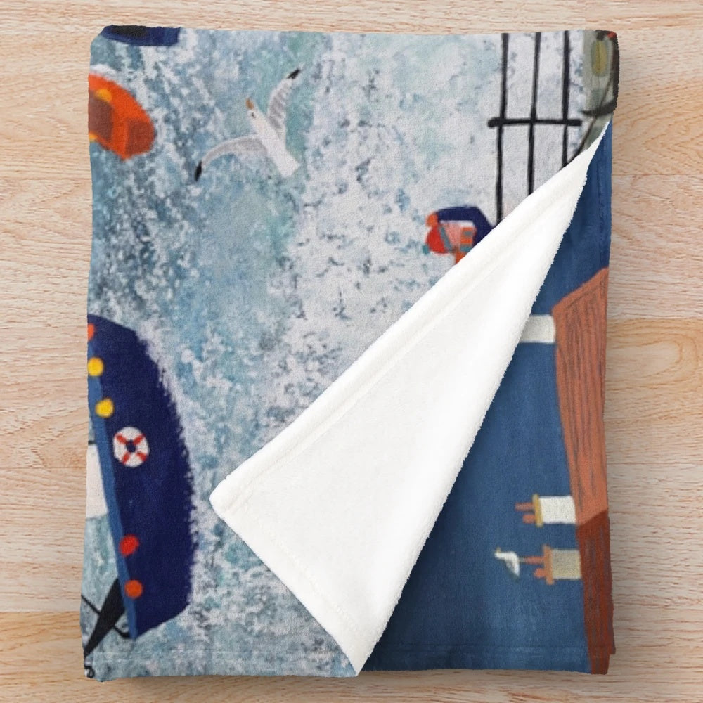 Stormy Harbour Plush Blanket