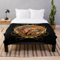 Cozy storyteller plush blanket with retro 80s fantasy inspired design