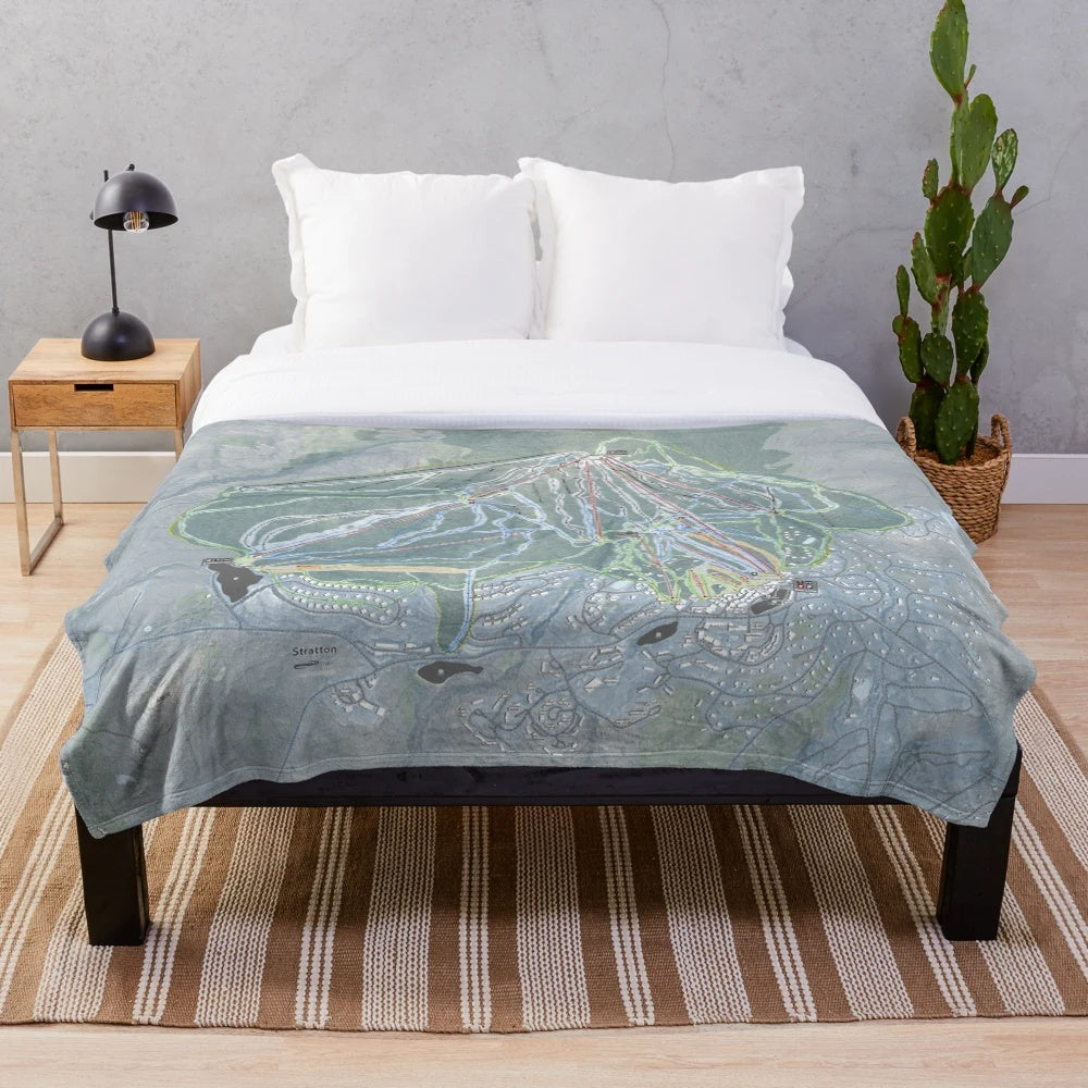 Stratton Resort Trail Map Plush Blanket