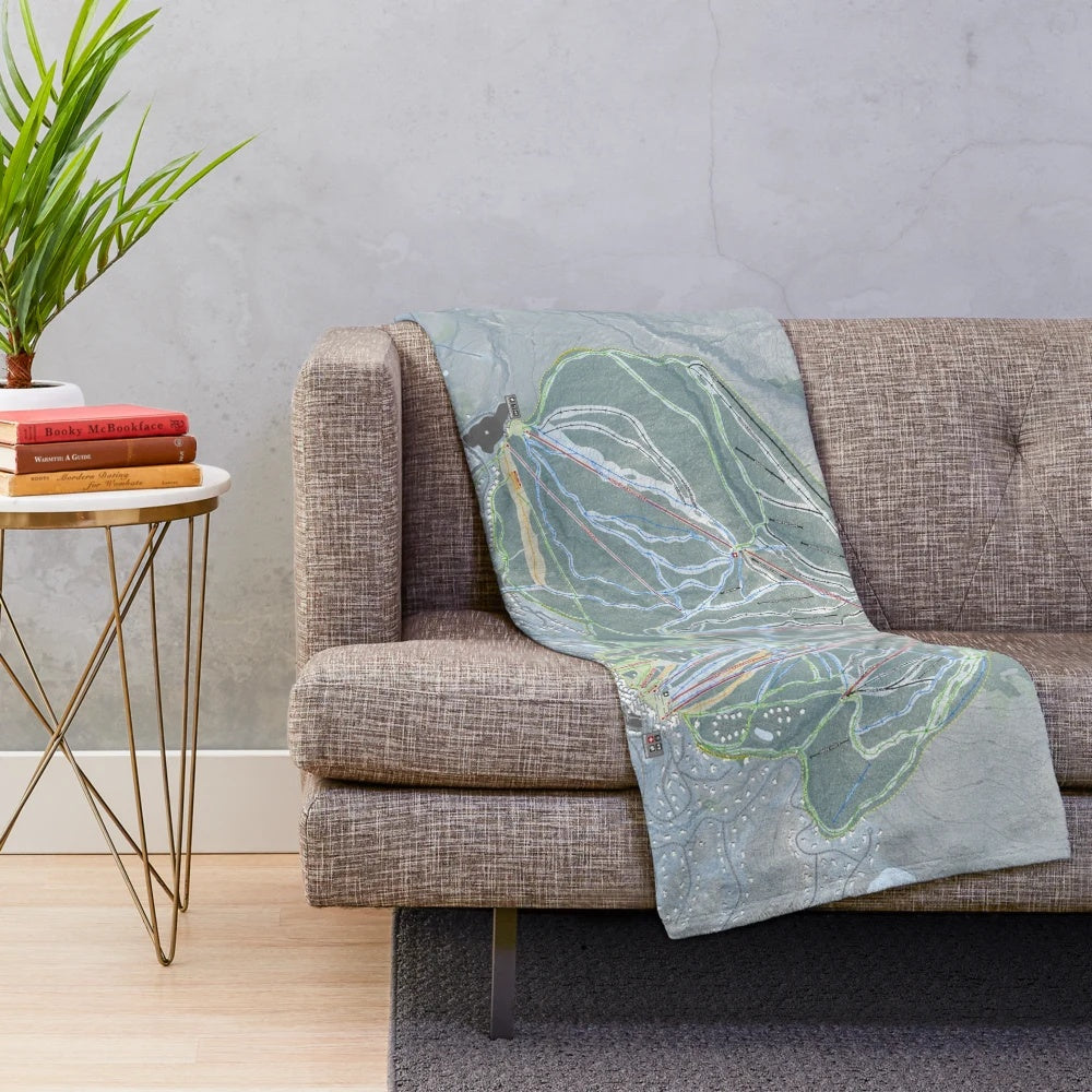 Stratton Resort Trail Map Plush Blanket
