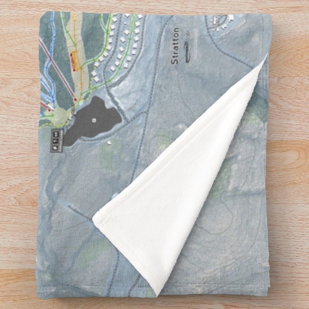 Stratton Resort Trail Map Plush Blanket