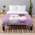 Nana and Hachiko strawberry glasses plush blanket