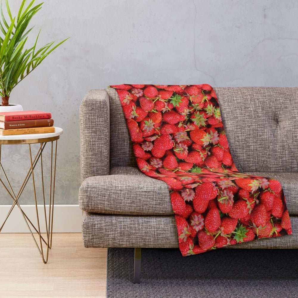 Soft and Plush Strawberry Themed Blanket